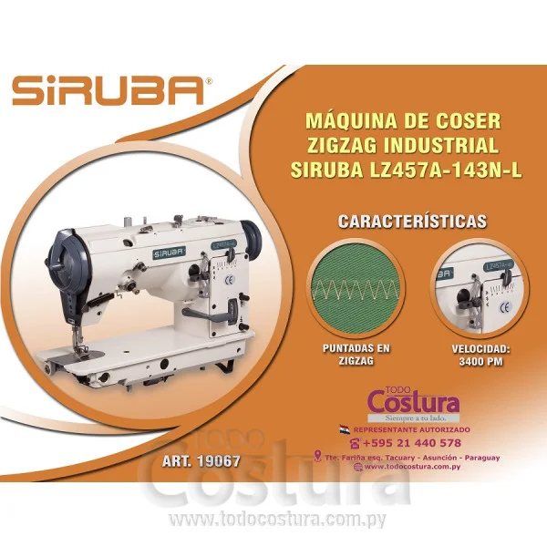 ZIGZAG INDUSTRIAL (3 PUNTOS) SIRUBA LZ457A-143N-L
